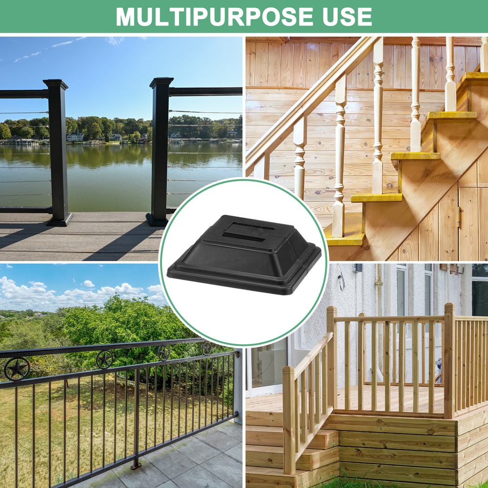 8-Pack Post Base Cover, Internal 1"x 1" PVC Post Skirt Split Type for Railing