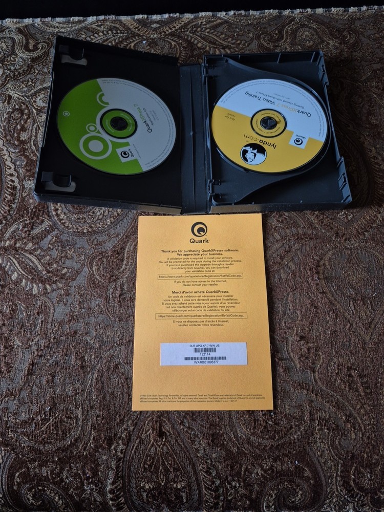QuarkXPress 7 for Windows - Complete With Manuals, Paperwork, Discs - Used