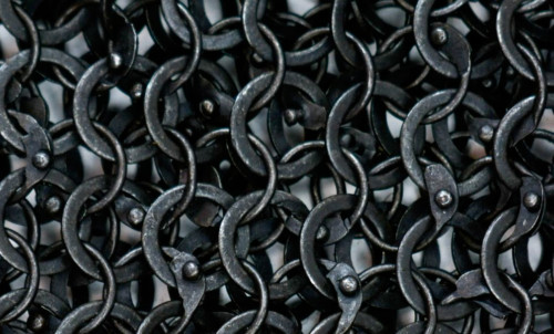 2 Black SHEET Set/ChainMail Sheet Round Riveted Flat Washer Rings 10mm
