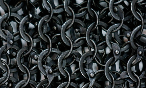 2 Black SHEET Set/ChainMail Sheet Round Riveted Flat Washer Rings 10mm