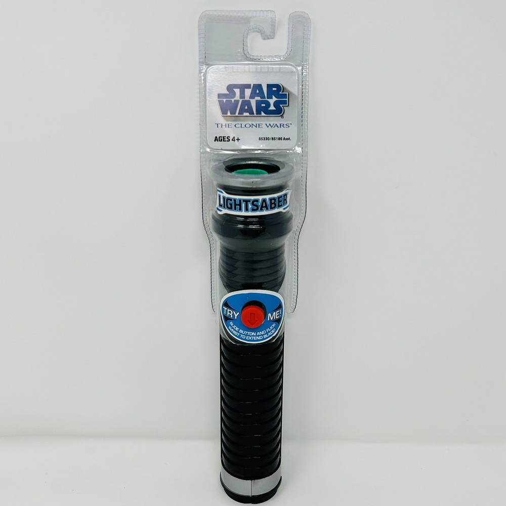 Star Wars The Clone Wars Basic Green Lightsaber 2008 New Read Hasbro