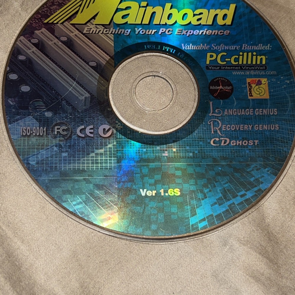 Mainboard PC CD with PC-Cillin software bundled Tested Ships 1.6S