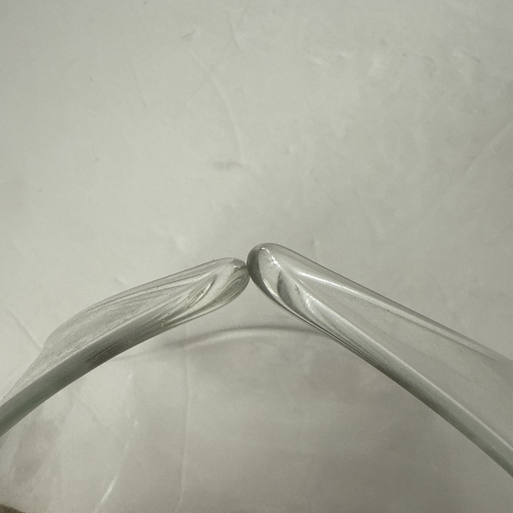 F. Whiting Sterling Silver Footed MCM Glass Bowl with Split Handle
