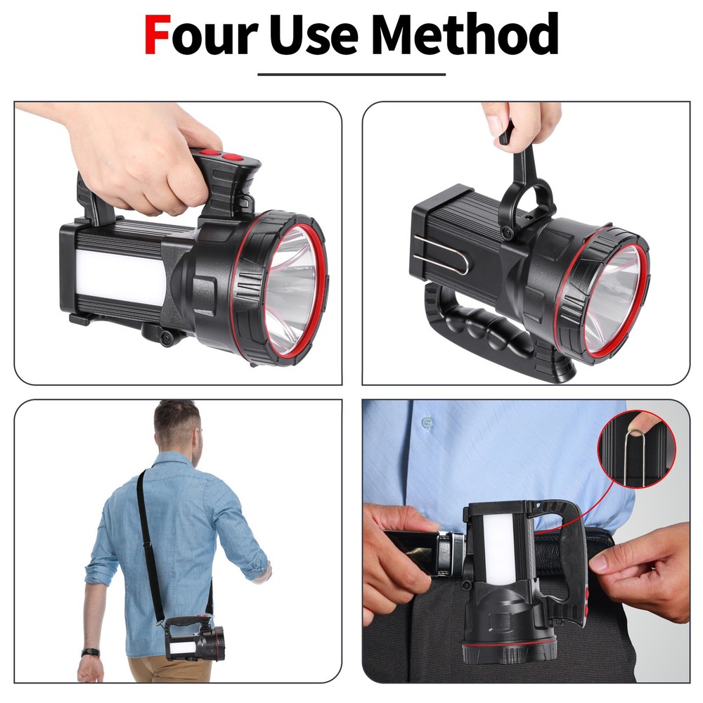 Super Bright LED Rechargeable Handheld Spotlight High Power Tactical Flashlight