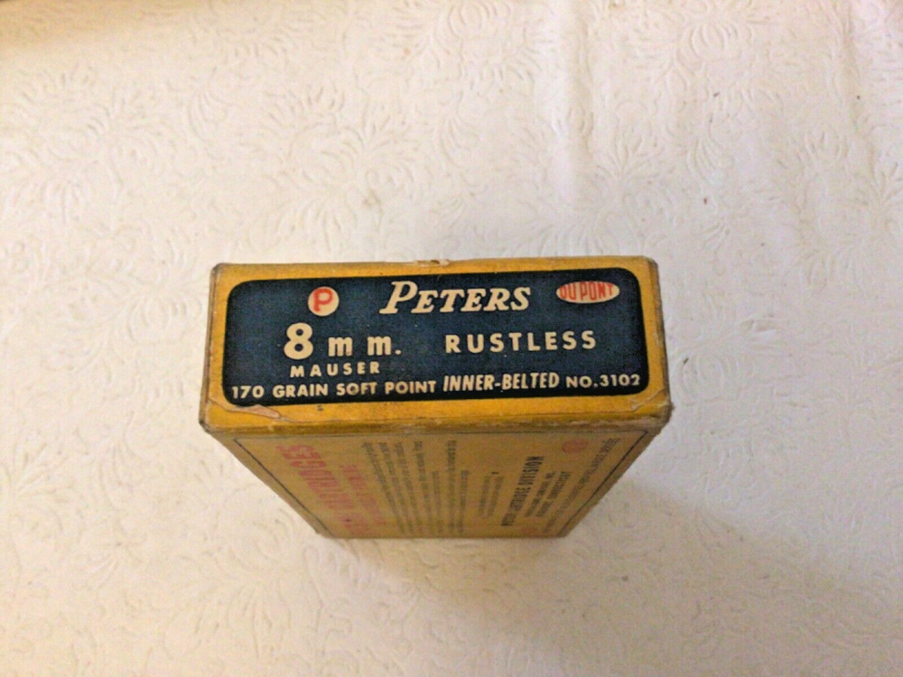 Vintage Peters Rustless 8mm Mauser Cartridge Box
