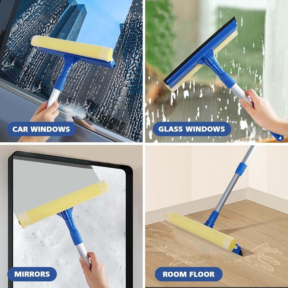 Durable Retractable Window Squeegee for Effortless Indoor & Outdoor Cleaning