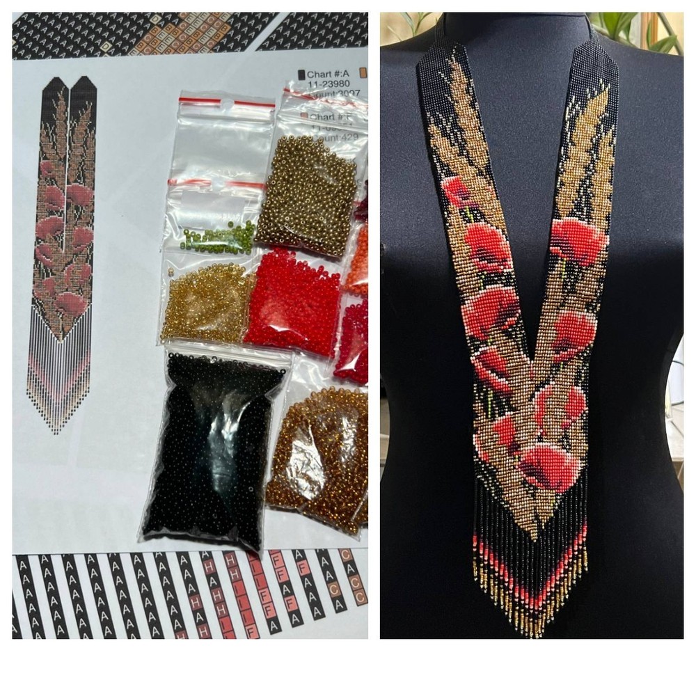 Kit for making a necklace gerdan. Beading Loom Pattern. #C31