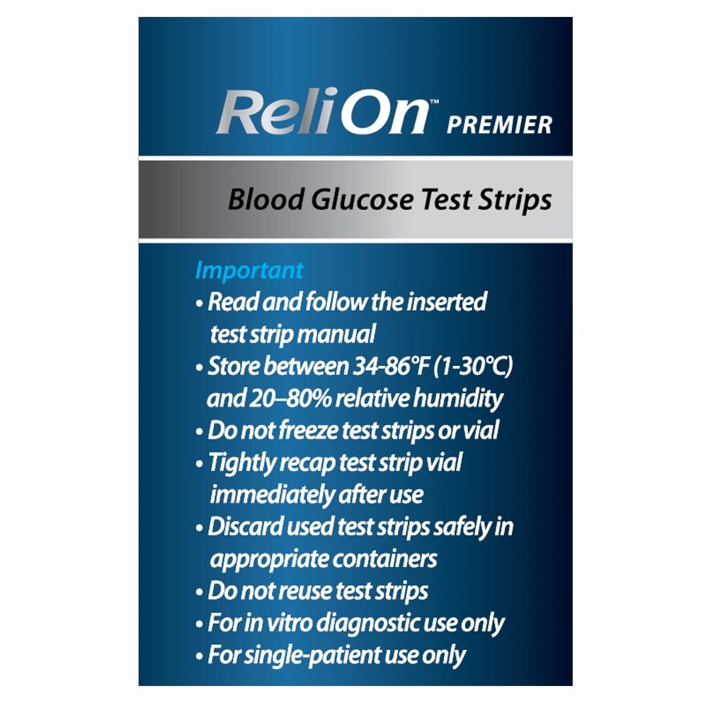 Blood Glucose Test Strips, 50 Count, No Coding Required, Compatible with Premier
