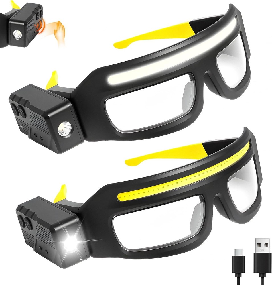 Portable Multi-functional Sensor Headlamp Glasses Light Type-C Rechargeable--
