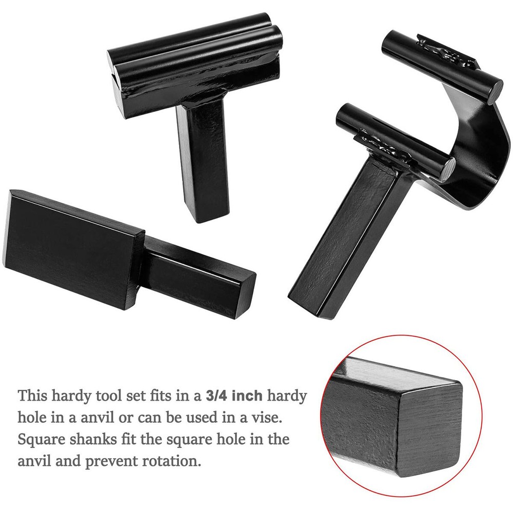 3/4" Blacksmith Anvil Forge Hardy Tools Set Cut Creasing Stake Spring Fuller