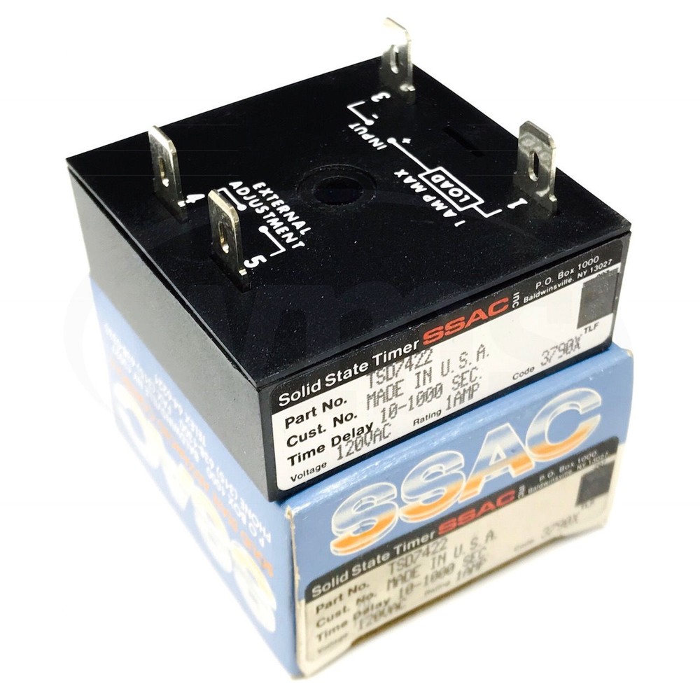 SSAC TSD7422 Solid State timer, 120VAC, 1Amp, 10-1000 Second