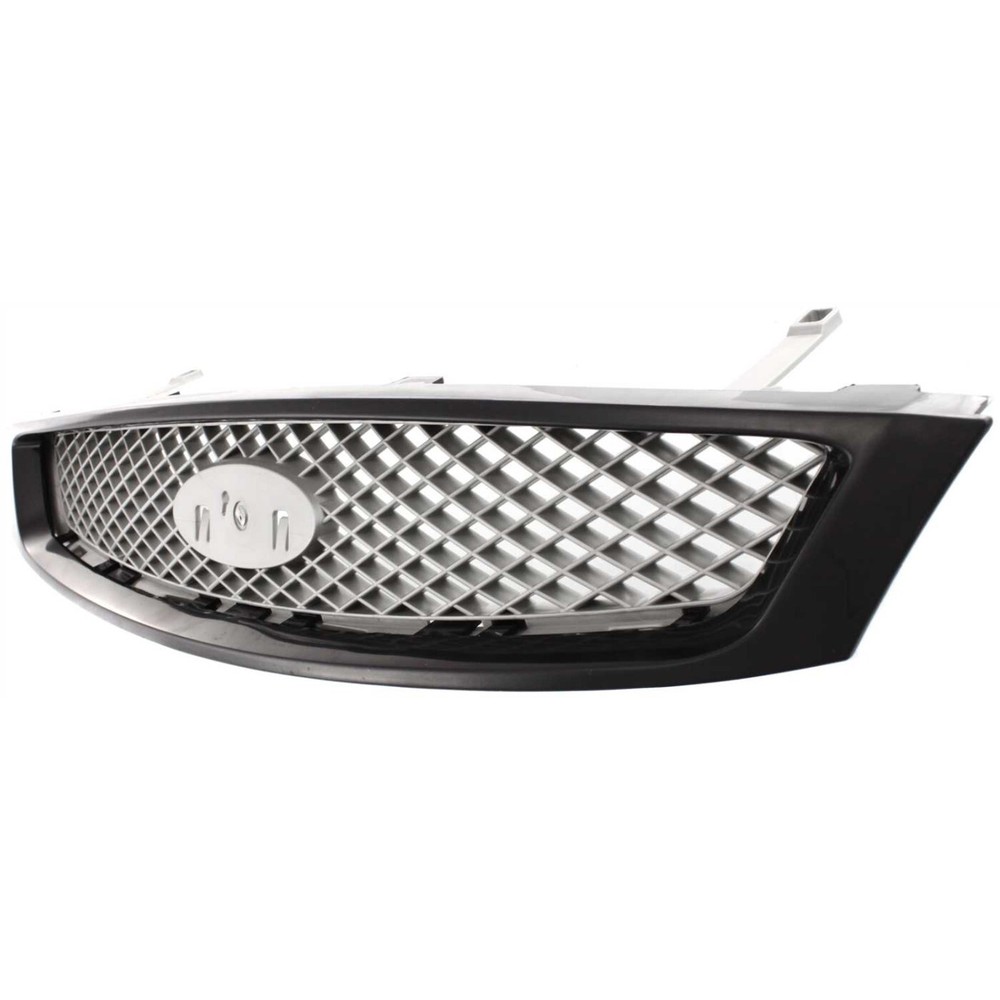 Grille For 2005-2007 Ford Focus Black Shell w/ Gray Insert Plastic