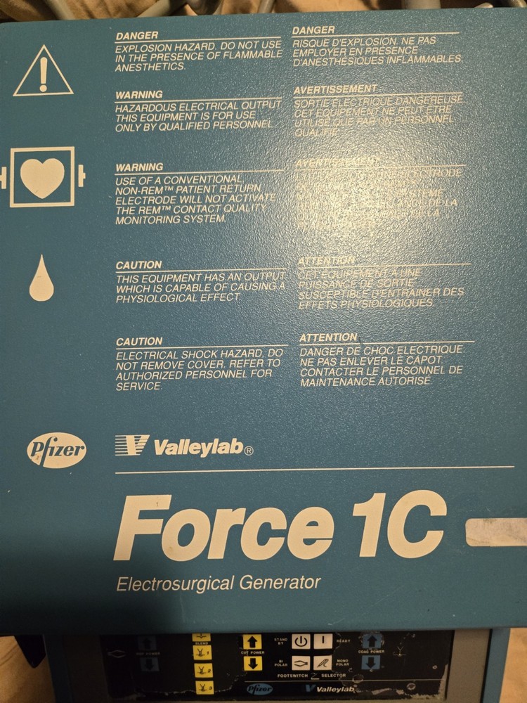 Pfizer Valley Lab Force 1C Solid-State ESU With Foot Pedal