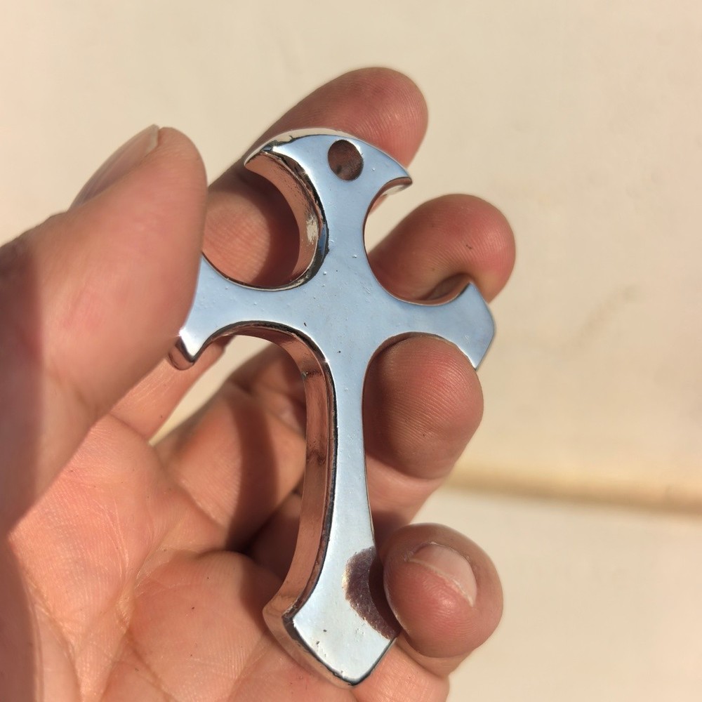 Brass Solid Cross Pendant EDC Tool - Electroplated surface - can be polished