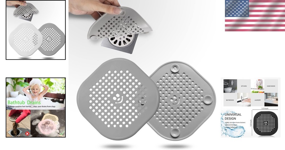 Stylish Silicone Shower Drain Protector with Suction Cup - Easy Cleanup Solution