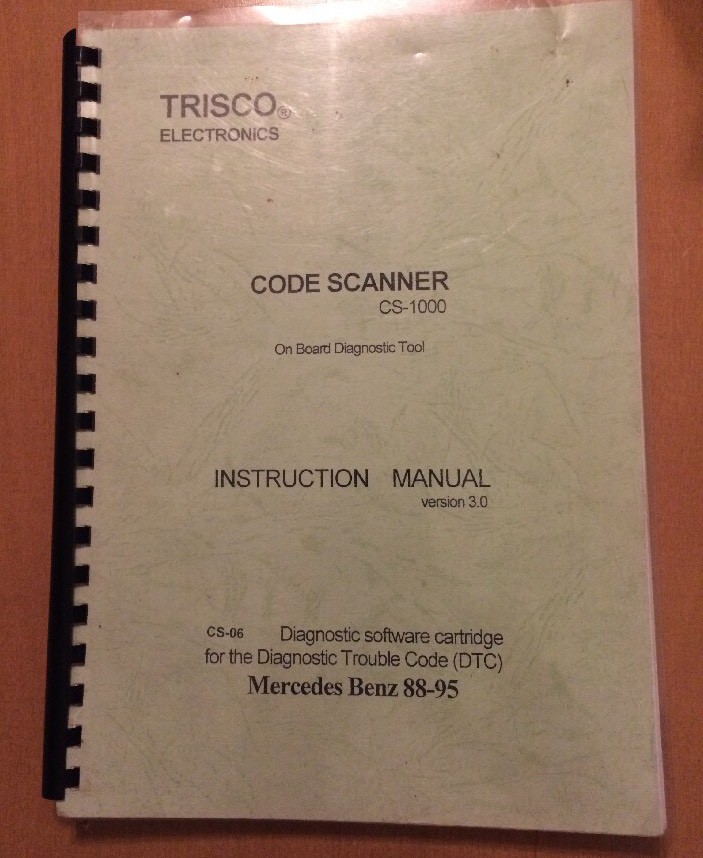 Trisco Electronics Code Scanner Instruction Manual Version 3.0 (Mercedes Benz)
