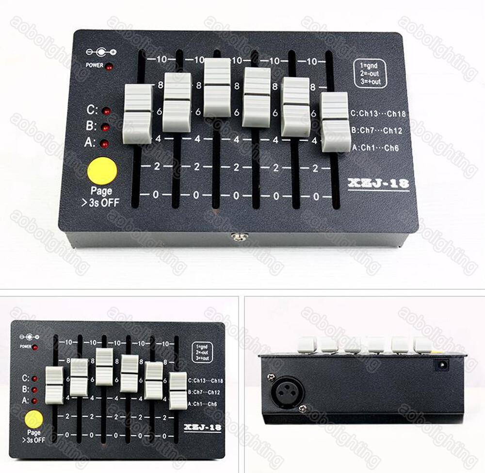 DMX 512 DJ Lighting Console Mini Battery Disco Party Show Stage Light Controller