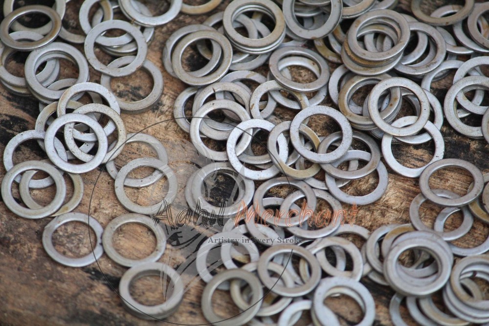 Flat Chainmail Rings Loose Solid - Mild Steel Solid Flat Rings / 9 mm - 1KG