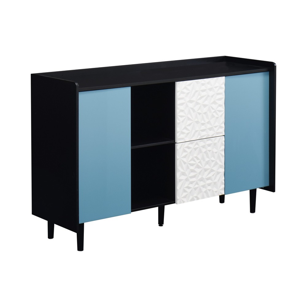 Kitchen Sideboard Accent Buffet Cabinet 2 Drawers Doors Coffee Bar Open Storage