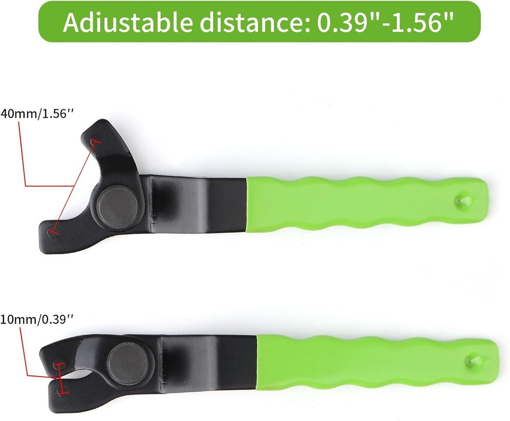 Adjustable Pin Wrench for Angle Grinder Machine,Grinder Spanner ​Wrench (Green)