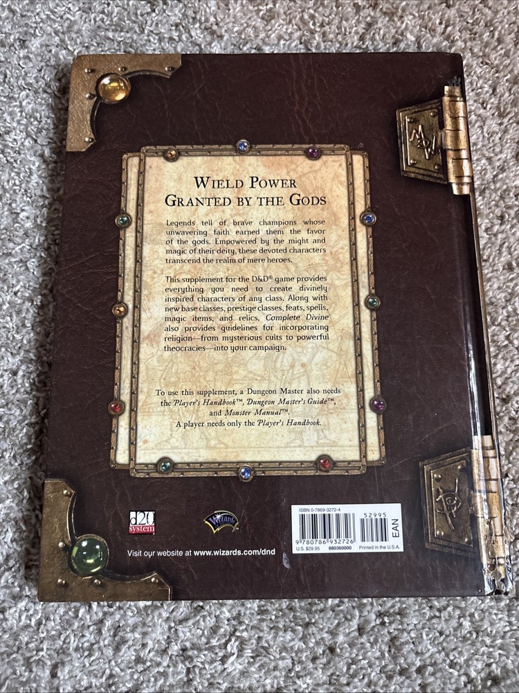 Dungeons & Dragons Supplement Complete Divine & Complete Warrior RPG Rulebook