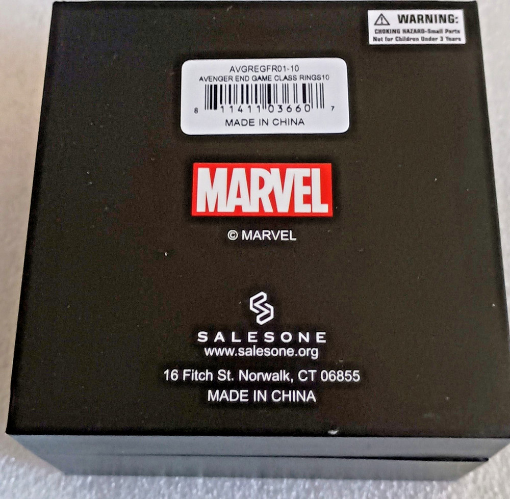 Marvel Avengers End Game Infinity Stones Class Ring Size 10 New NOS 2019 Box