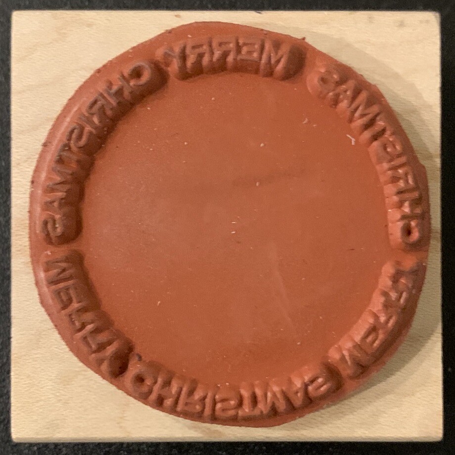 Impress Merry Christmas Circle Rubber Stamp