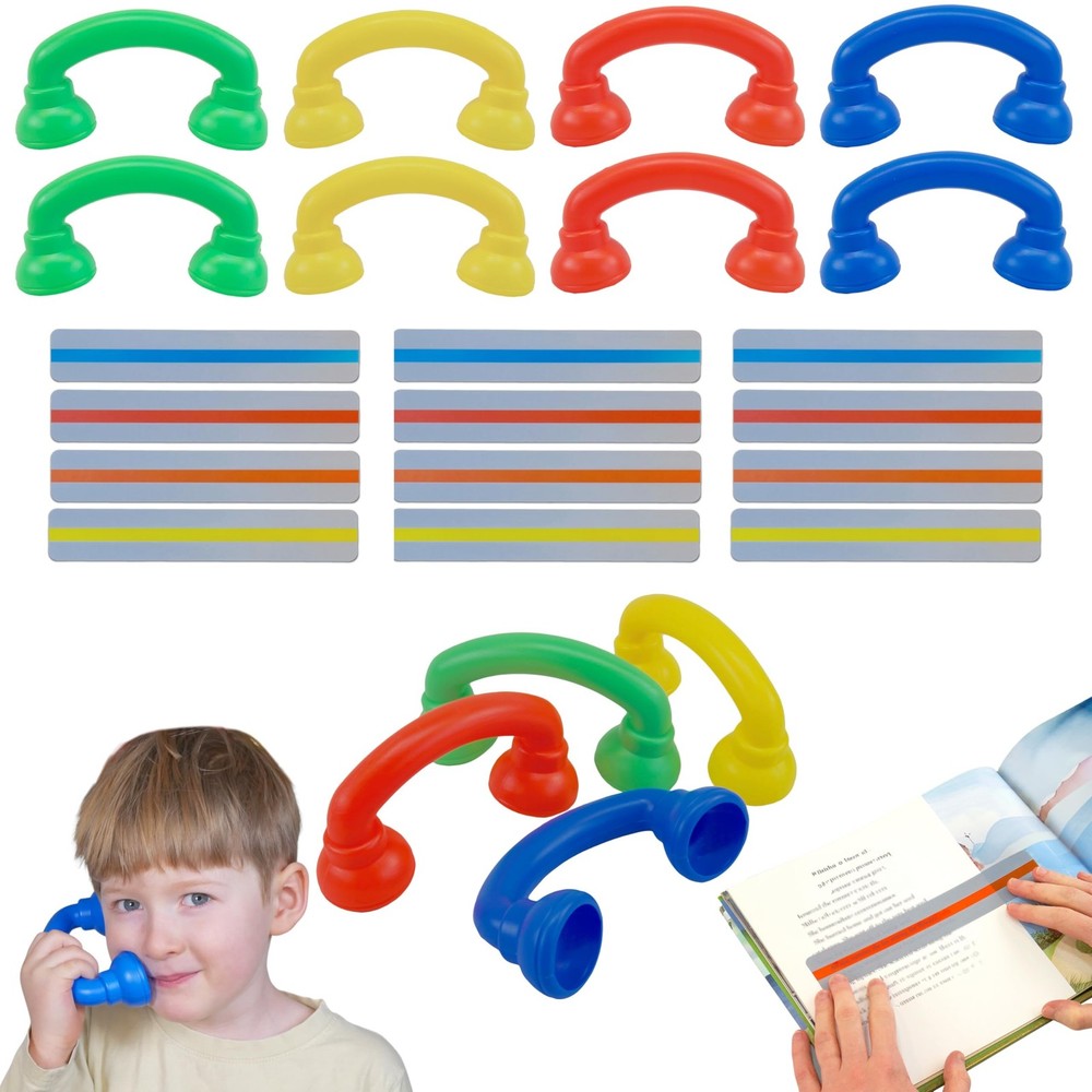 Reading Whisper Phones and Highlight Strips Combo, 12-Pack – Bulk Pack of