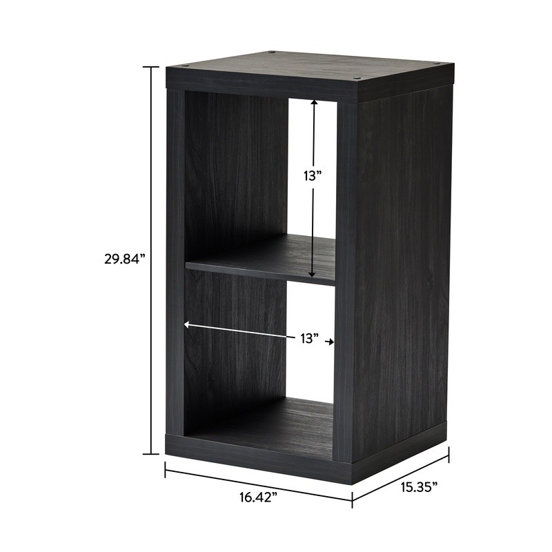 2-Cube Storage Organizer Modern Bookcase Open Back Easy Assemble Utility Style