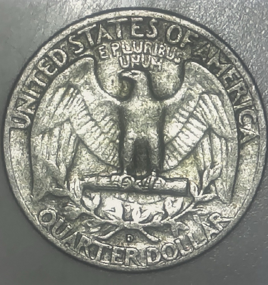 1956 D Silver Quarter Type B Error