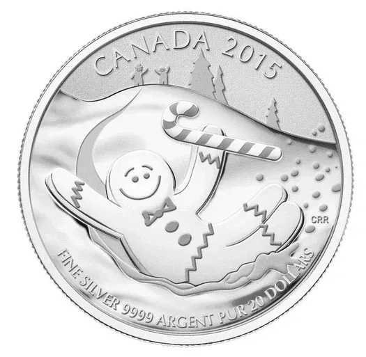 2015 CANADA $20 GINGERBREAD MAN SILVER COIN