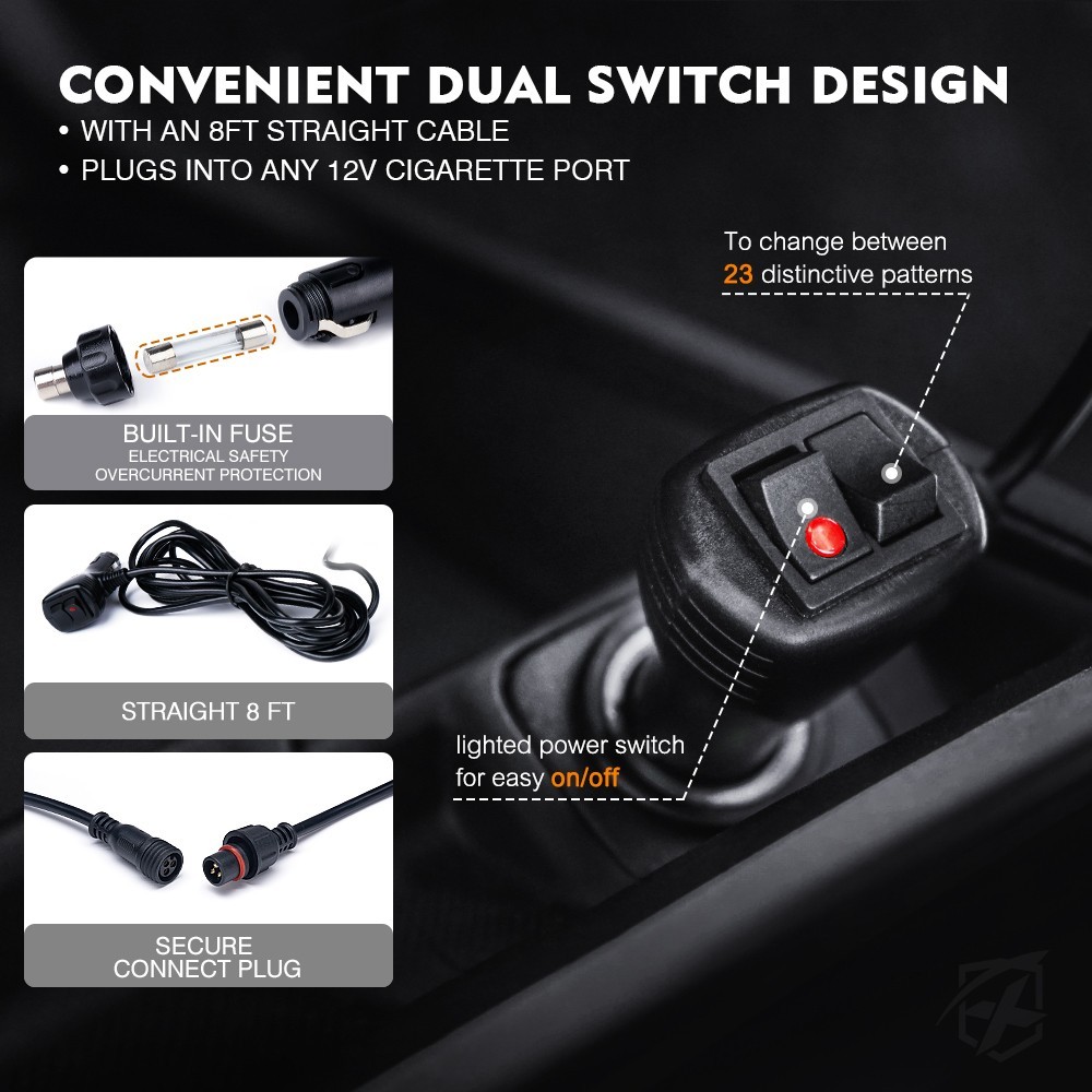 Hazard Warning LED Strobe Bundle Amber White Roof Magnet Windshield Visor Light