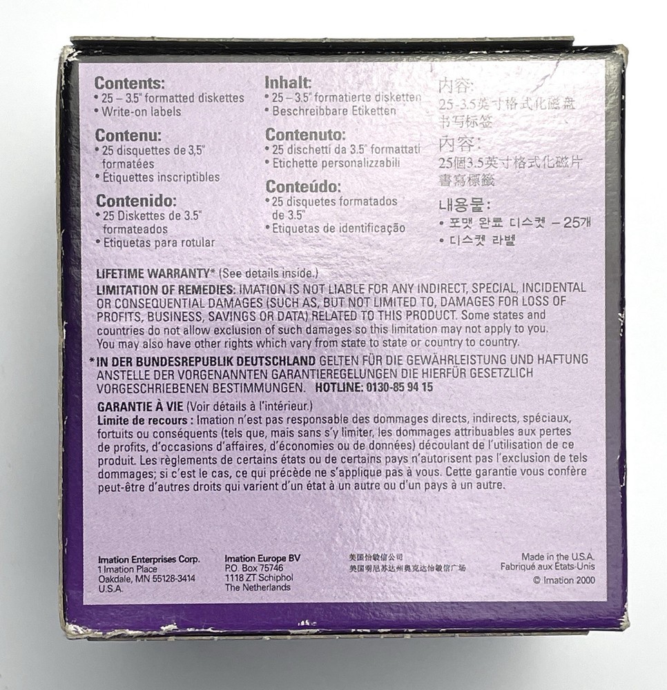 Vintage Imation 3.5” Diskettes 1.44 MB Floppy Disk - 25 Pack - NEW SEALED