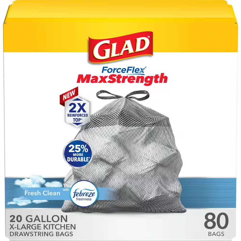 Forceflex Maxstrength 20 Gal. Drawstring X-Large Kitchen Fresh Clean Scent with