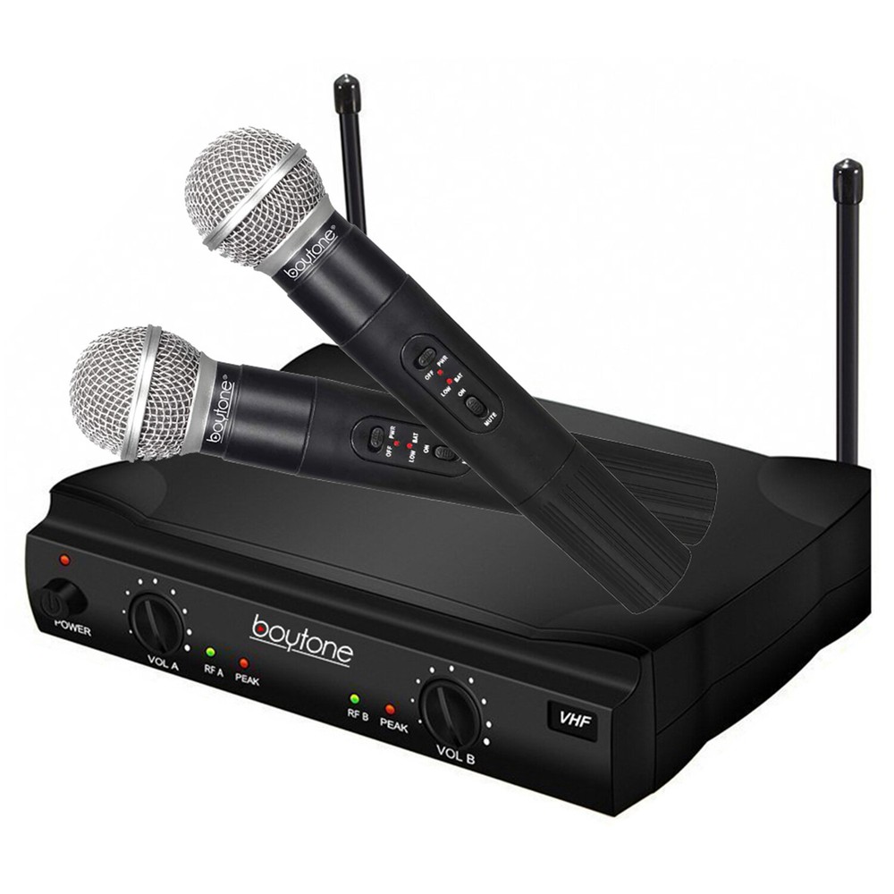 Boytone BT-42M, VHF Wireless Dual HandHeld Microphone System / caring Case