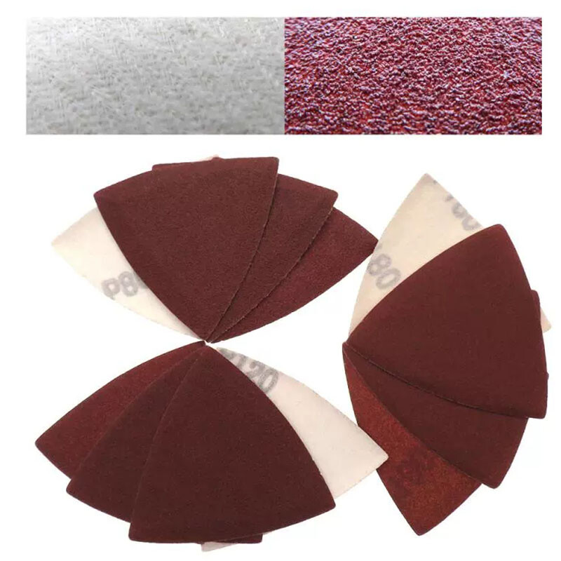 80*80*80mm Hook and Loop Delta Sanding Sheets Triangular Detail Sandpaper Pads