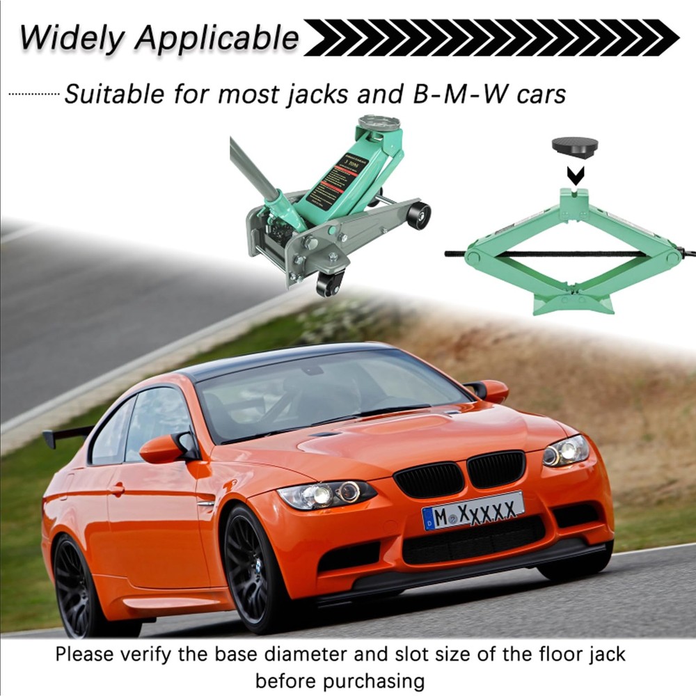 2 PCS Black Jack Pad Adapter Aluminium Replacement Fits BMW E82 E46 E90 E38