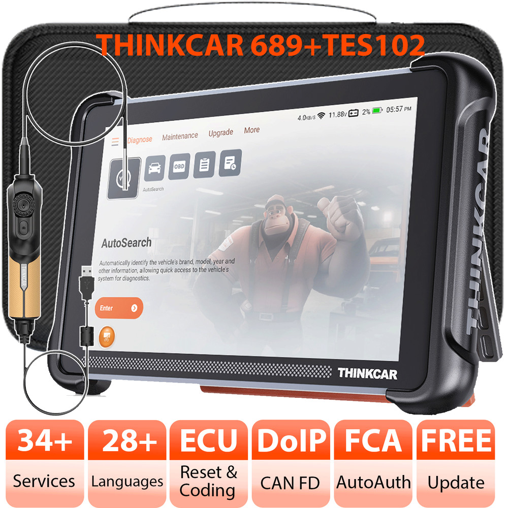 THINKSCAN 689 Full OBD2 Scanner All System Diagnostic Tool E.CU Reset +Endoscope