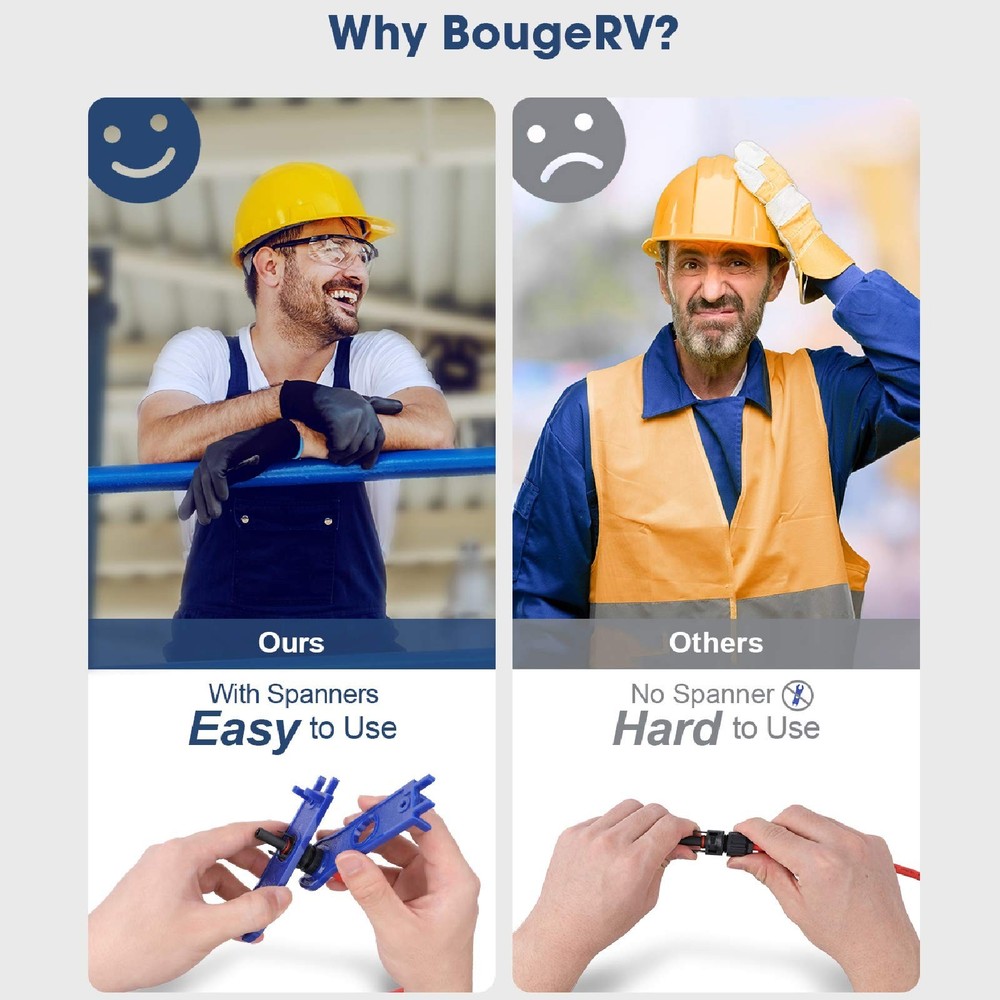 BougeRV 1 Pair Solar Connector Tool Assembly Spanners Wrenches, Solar Panel C...