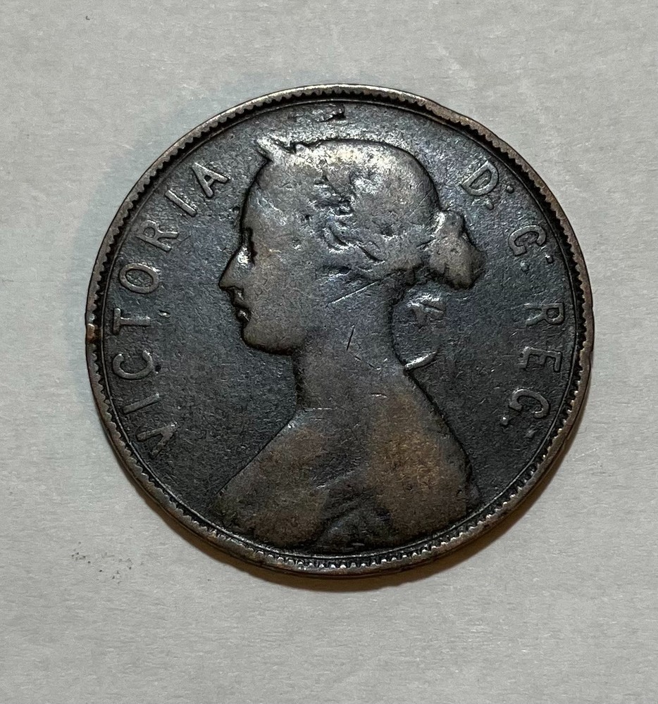 1880 Newfoundland Large One Cent Penny RO-ED