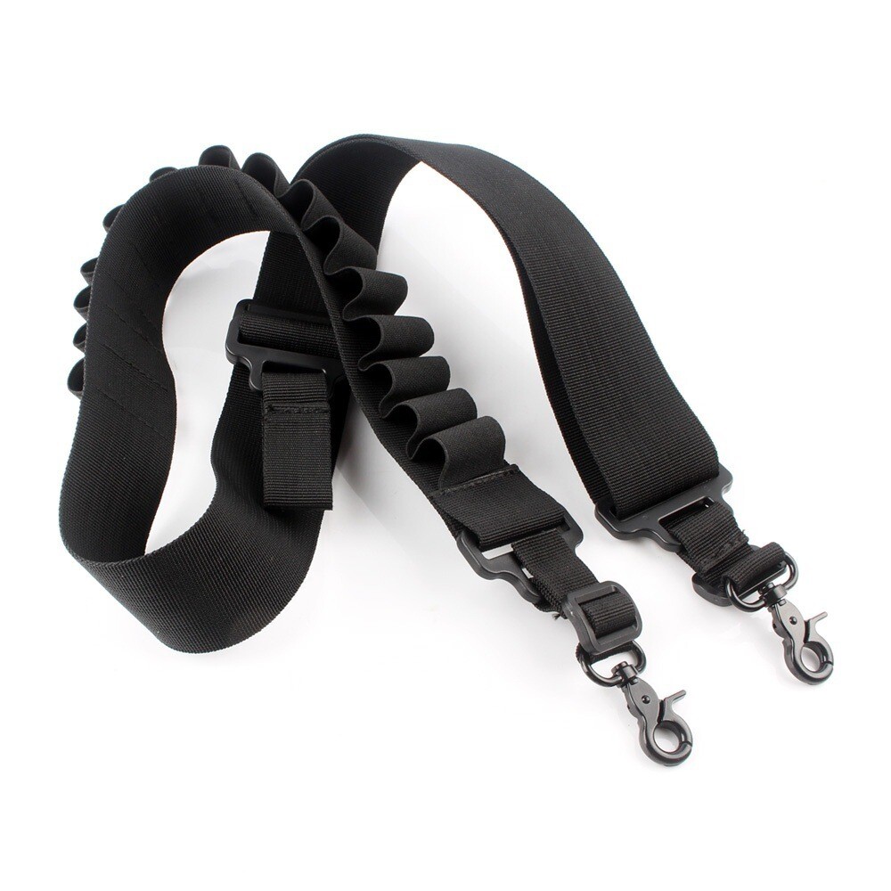Tactical 2 Point 15 Shell Rifle Shotgun Sling Bungee Gun Strap System Adjustable