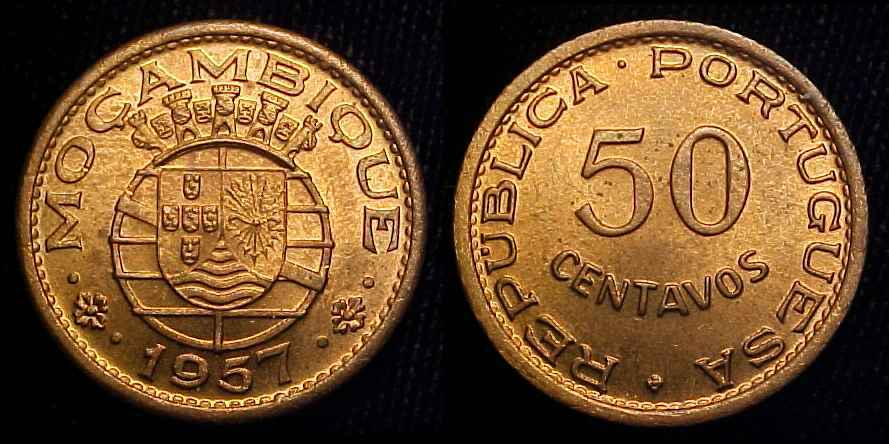 MOZAMBIQUE 1957 50 Centavos RD UNC
