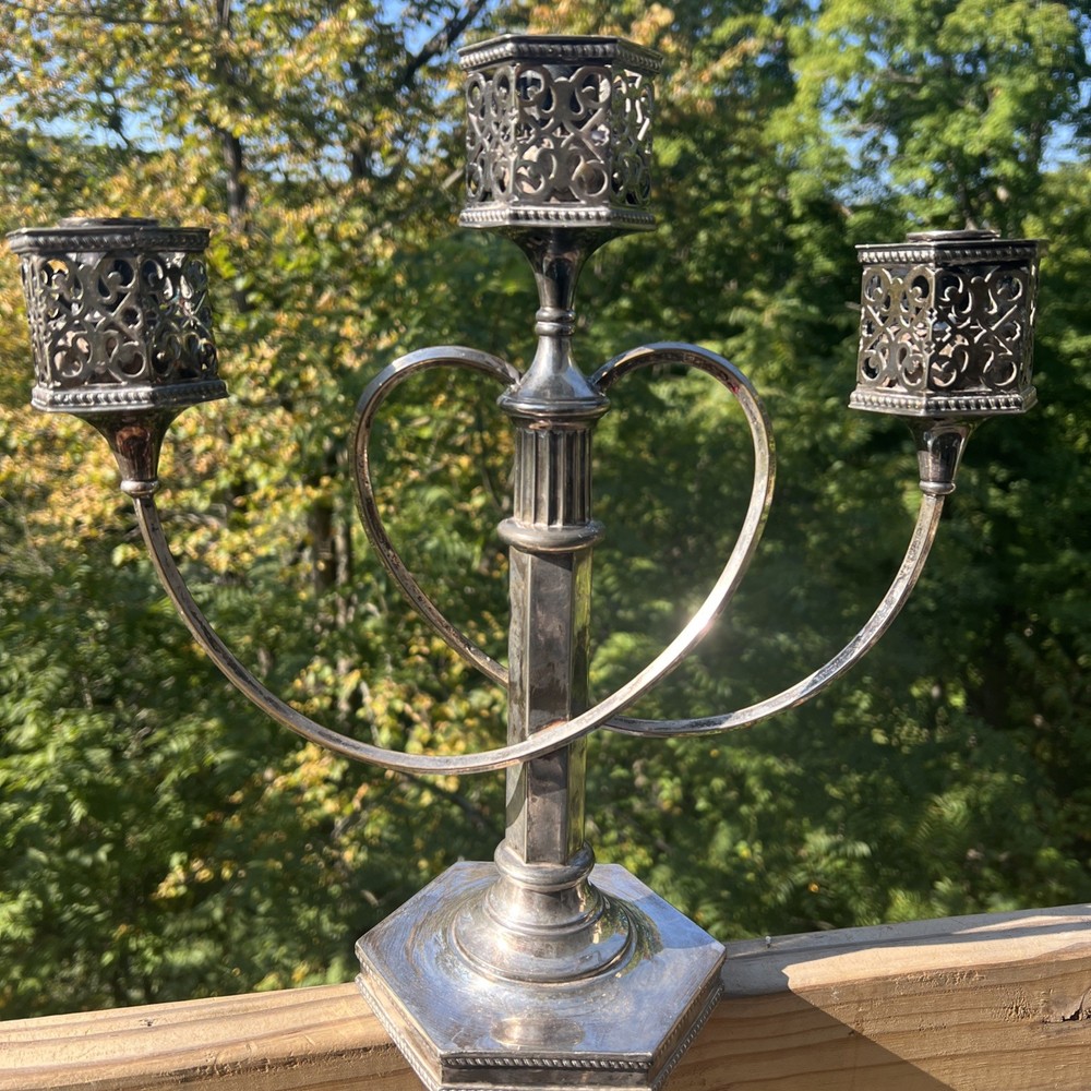 REED & BARTON 3 light Candelabras Quadruple Plated #17