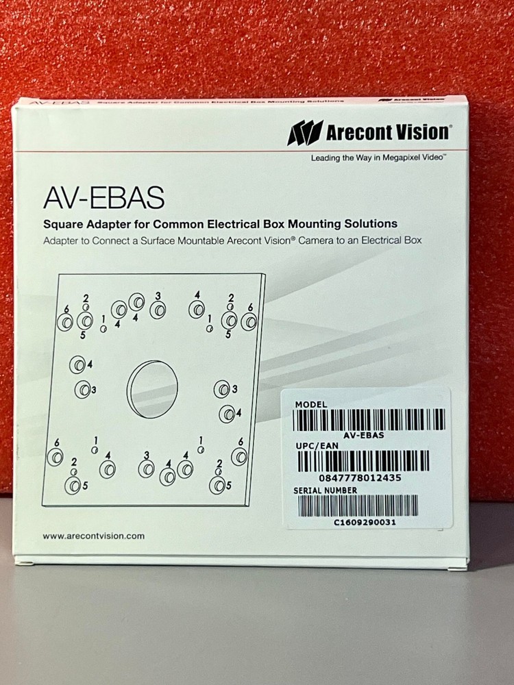 ARECONT VISION AV-EBAS SQUARE ADAPTER FOR COMMON ELECTRICAL BOX