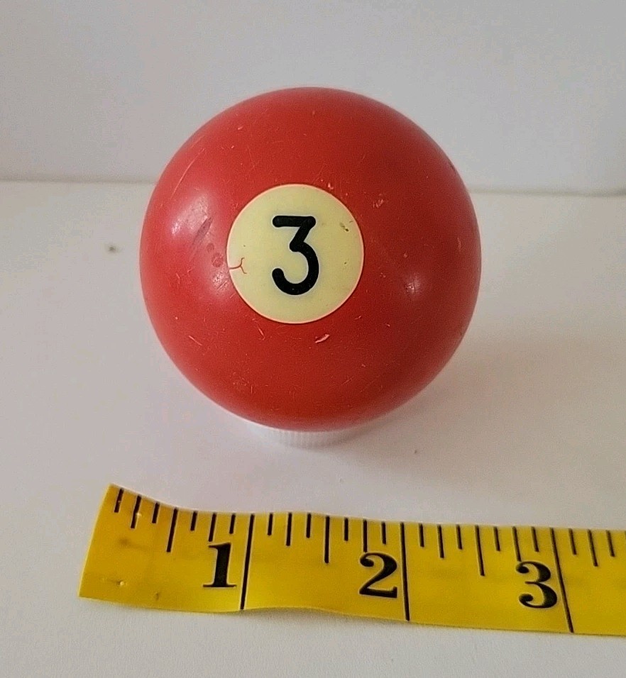Vintage No. 3 Solid Red Pool Ball Billiard 2" Replacement (S)