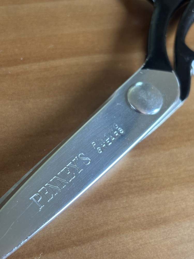 Vintage Penney’s Pinking Shears Sewing Tools Sharp Fabric Zigzag Scissors