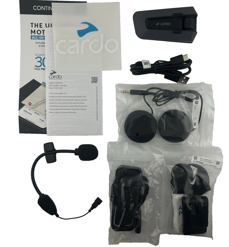 Cardo PACKTALK Edge Motorcycle Bluetooth Intercom Helmet Headset Single