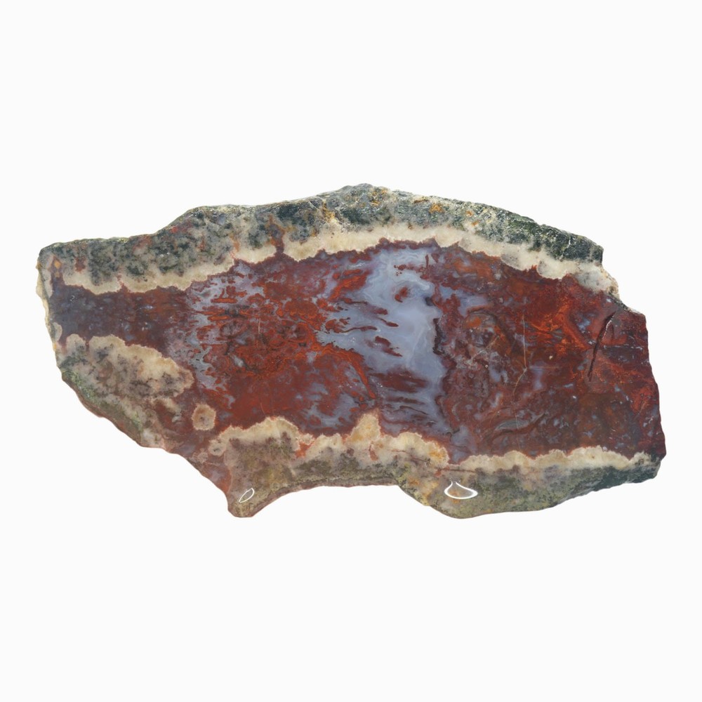 Red Lightning Agate Slab - Bright Red Moss Pattern