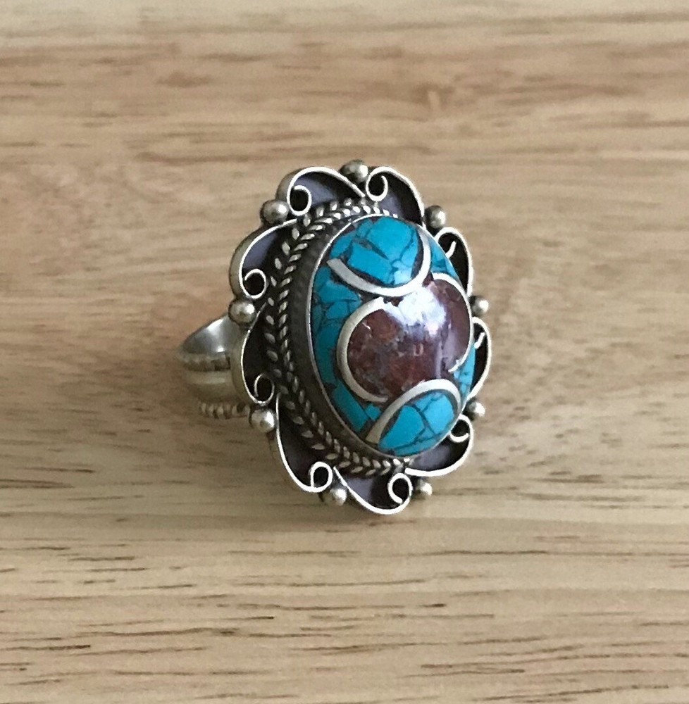 Turquoise Coral Ring