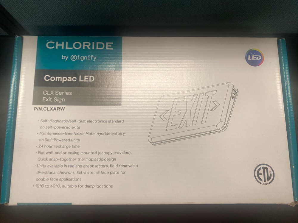 Chloride Compac LED Exit Sign Emergency Light CLZARW